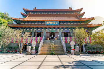 The Po Lin buddhist Monastery on Lantau island in Hong Kong