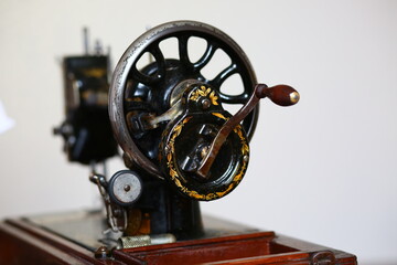 vintage sewing machine side view