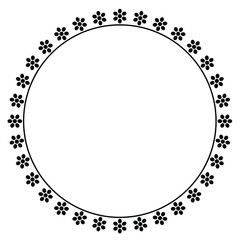 Round frame design concept of floral pattern isolated on white background