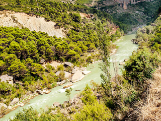 River in Riglos in the Pyrenees mountains