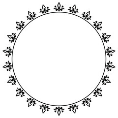 Round frame design concept of floral pattern isolated on white background