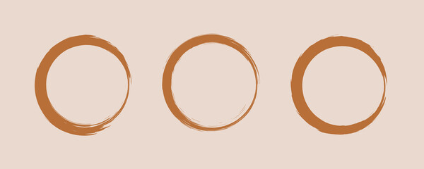 Set of coffee prints. Abstract circular footprints