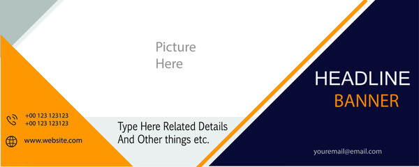 Modern abstract geometric yellow and gold color website banner template vector design