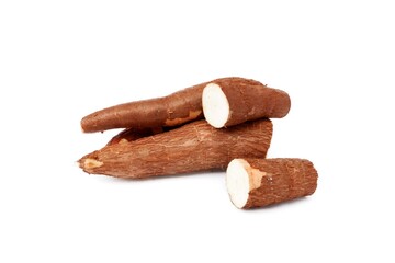Cassava slices  isolated on a white background