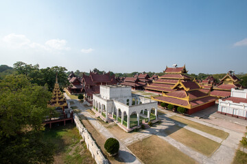 Royal palace in Mandalay, Myanmar