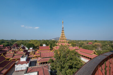 Royal palace in Mandalay, Myanmar