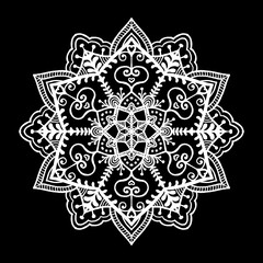 Mandala Floral hand drawn oriental style. use for Henna , tatoo, yaga, fabric ,moraccan .