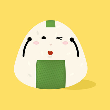 Thick Eyebrow Happy Sad Angry Cute Confused Smile Expression Onigiri Characters Vector Illustration Stock Vector Adobe Stock