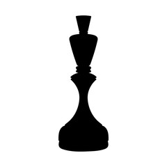 Chess piece icon of black figure isolated on white background in flat style. Chess game icon. Vector stock illustration