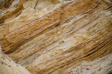 Sand pit. Mining of sand and clay. Natural texture.