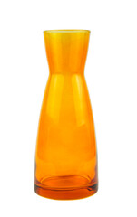 Decorative empty glass orange jar or vase