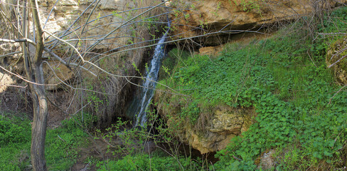 Azerbaijan. Beautiful waterfall in the mountains.