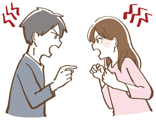 Fototapeta premium ケンカをする夫婦