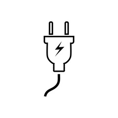 Electric plug line icon vector