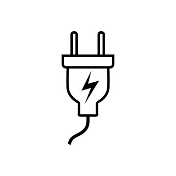 Electric plug line icon vector