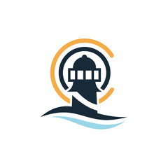 logo design lighthouse vector icon