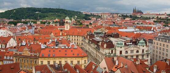 Obraz premium Panoramic view of Prague - Prague from a bird's eye view