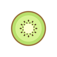 Kiwi slice simple vector icon illustration design