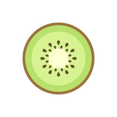Obraz premium Kiwi slice simple vector icon illustration design