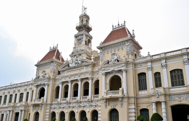 Fototapeta na wymiar The exterior of Ho Chi Minh City Hall.