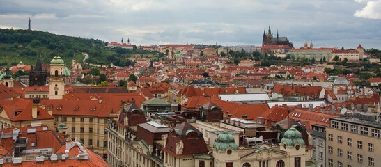 Obraz premium Panoramic view of Prague - Prague from a bird's eye view