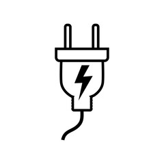 Electric plug line icon vector