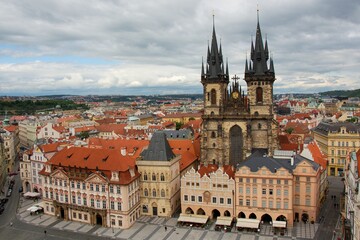 Fototapeta na wymiar Panoramic view of Prague - Prague from a bird's eye view