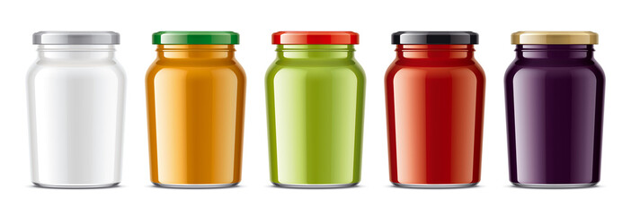 Set of Glass Jars Mockup. 