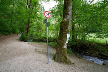 No high heels sign on a hiking path in bad urach germany