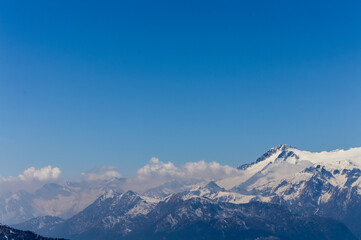 Fototapeta na wymiar Dolomites Alps mountains in spring in Italy, Madonna di Campiglio (TN)