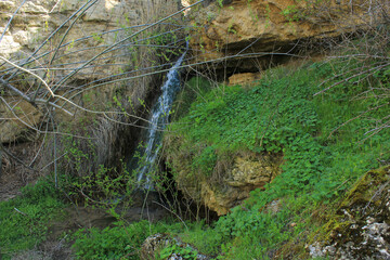 Azerbaijan. Beautiful waterfall in the mountains.