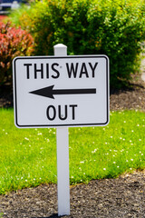This Way Out Sign