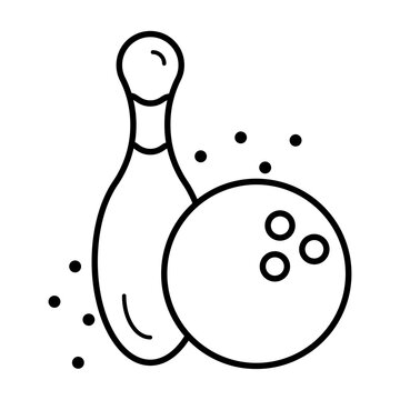Bouling balls line icon vector