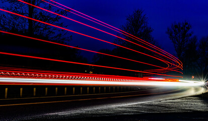 lights of cars with night