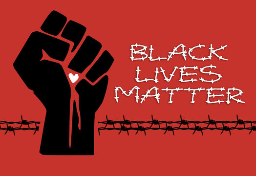 Concept image of the Black Lives Matter” socio-political movement that is fighting for a better integration of minorities in the American USA US society and the stop of police brutality