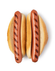 Hot dog on a white