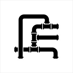 Pipe Icon, Pipe Fitting Icon, Water, Gas, Oil Pipeline, Plumbing Work