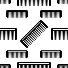 Hairbrush Icon Seamless Pattern, Comb Icon