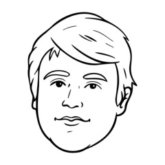 monochrome outline comic head of a man. avatar