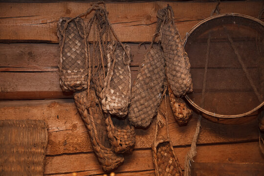 Bast shoes traditional Russian footwear