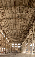 interior of an abandoned factory