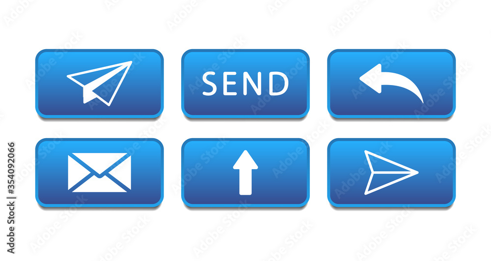 Poster buttons to send a message. send buttons. mail icons vector illustration