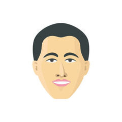 Asian face in modern flat style vector, simple people concept on white background for your design work, presentation, website or others.