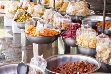 Taro is fried as a snack.