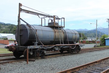 Fototapeta na wymiar Old tank for oil transportation. USA.