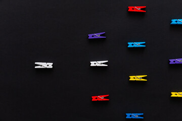 design for securing social distances with pegs and coffee on the floor