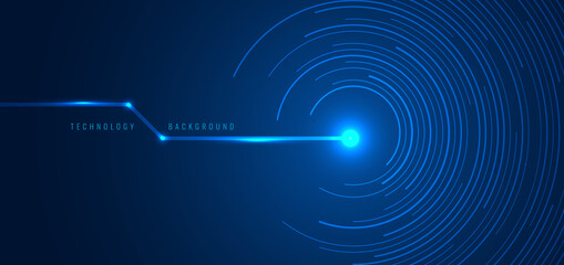 Abstract technology futuristic concept blue circular lines banner design connection