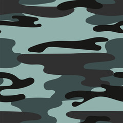 Military camouflage seamless pattern. Khaki texture. Trendy background. Abstract color vector illustration. For design wallpaper, fabric, wrapping paper.