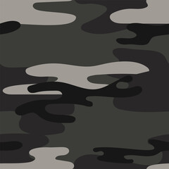 Military camouflage seamless pattern. Khaki texture. Trendy background. Abstract color vector illustration. For design wallpaper, fabric, wrapping paper.