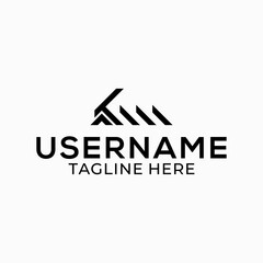 Abstract logo design of the roof of the house.